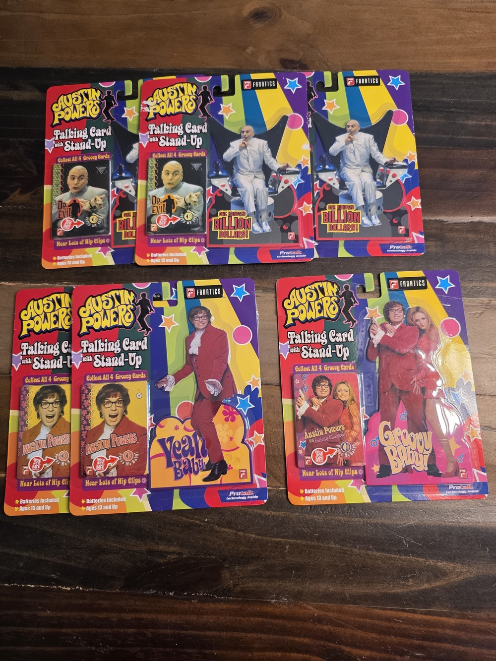 Austin Powers Falling Card Stand-Up Lot - Multi-Color